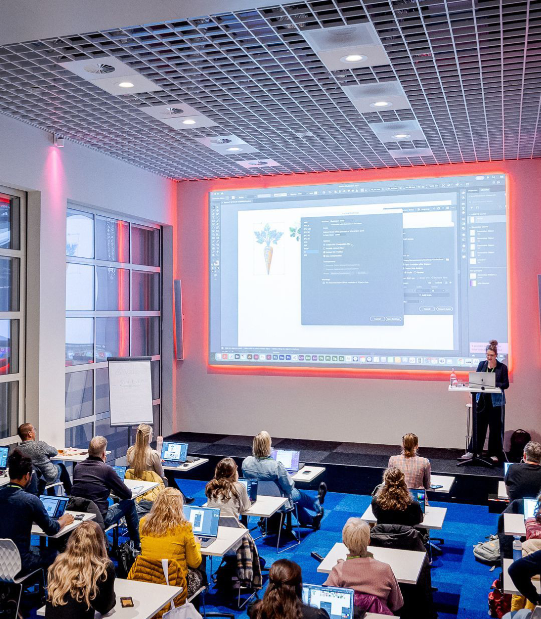 Lut Van Nooten presenting an Adobe Masterclass